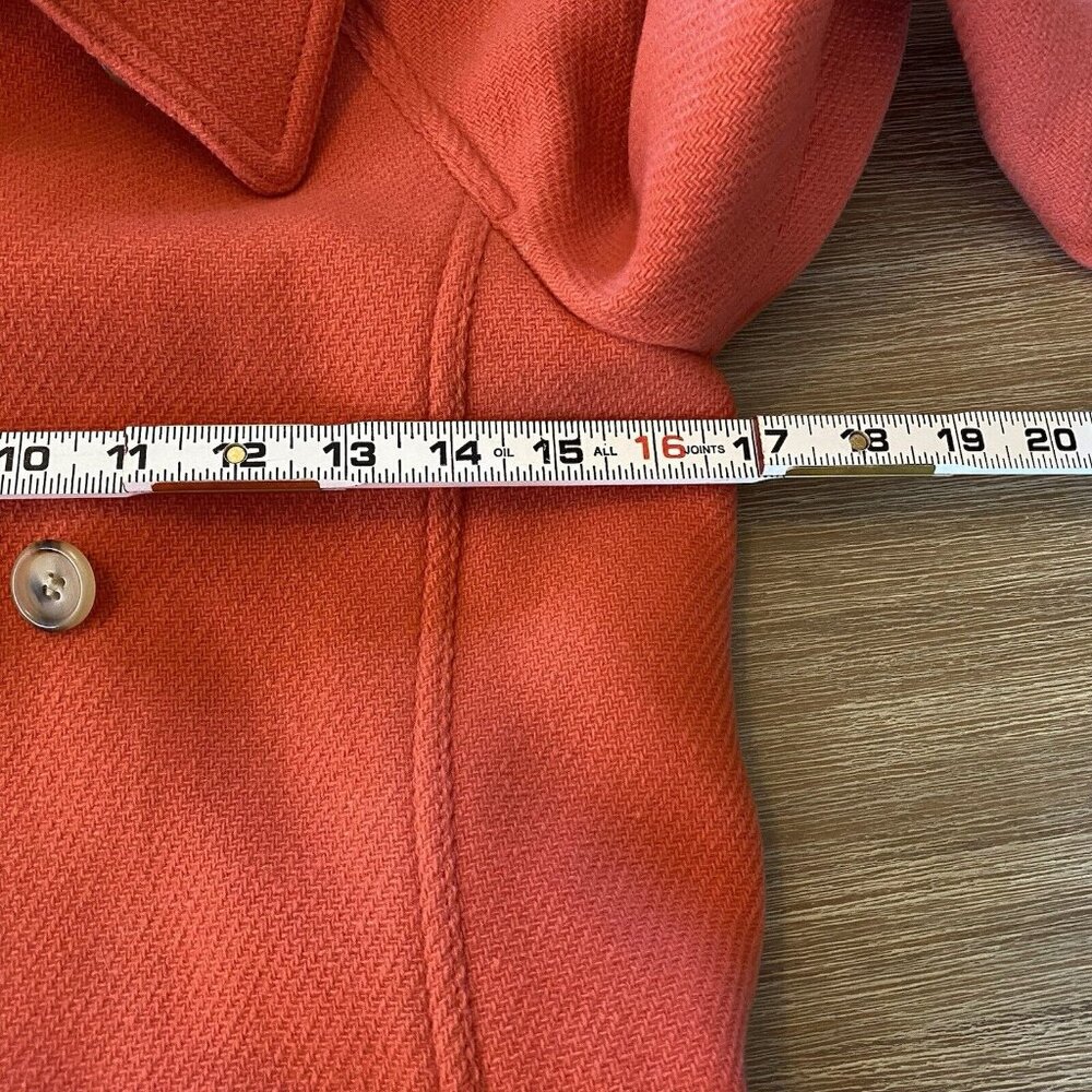 J Crew Coat Jacket Women's Coral Sz 2 Stadium Cloth Nello Gori Wool Belted - Picture 12 of 16